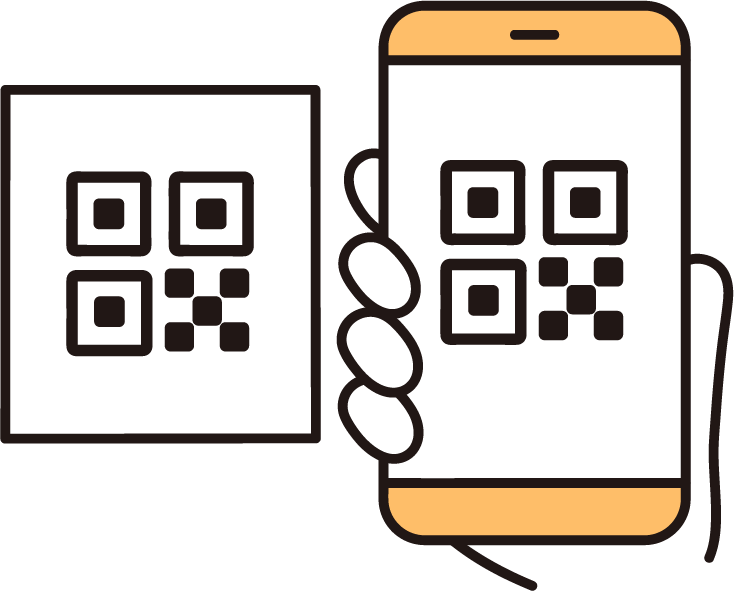 QRコードを表示したスマホ画面