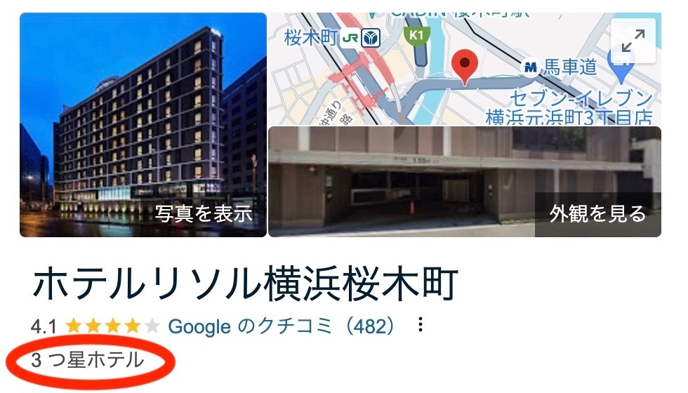三つ星の記載